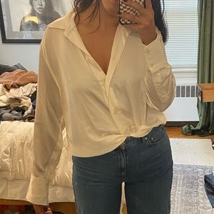 H&M oversized satin blouse NWT